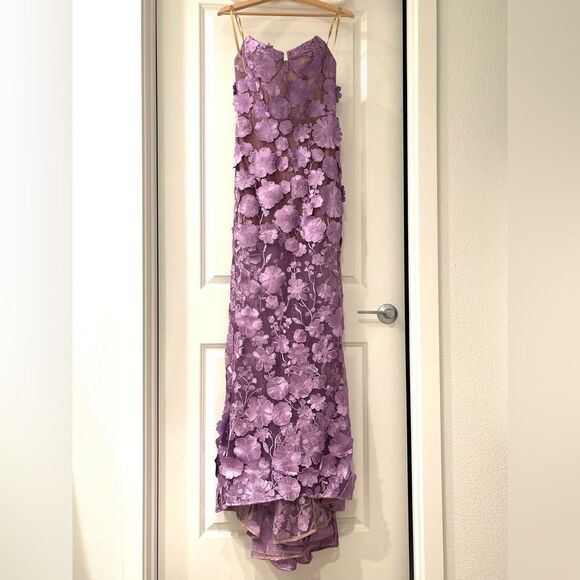 NWOT Bronx and Banco Jasmine Lilac floral Strapless Gown - Picture 12 of 16